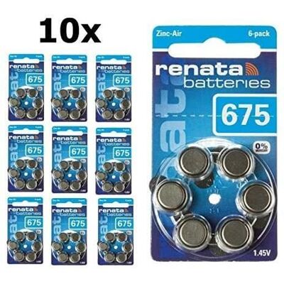 Renata zA 675 lot de 60 piles pour appareils auditifs 650 mAh 14 v - Publicité Renata zA 675 lot de 60 piles pour appareils auditifs 650 mAh 14 v - Publicité