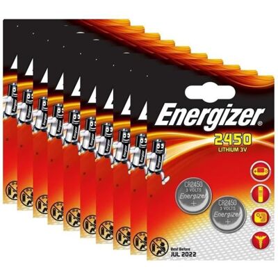 20 x Energizer CR2450 batterie Lithium pile à pile 2450 - Publicité 20 x Energizer CR2450 batterie Lithium pile à pile 2450 - Publicité