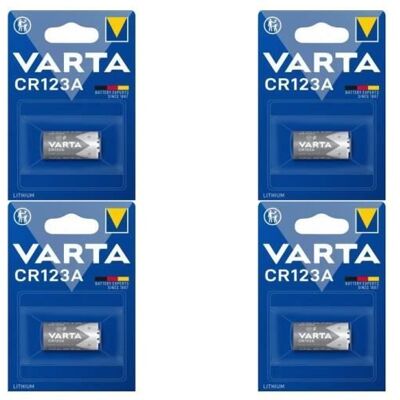 4 piles Varta CR 123A LITHIUM - - Publicité 4 piles Varta CR 123A LITHIUM - - Publicité