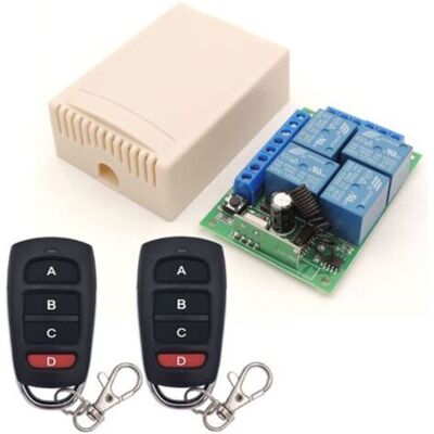 Commutateur Télécommande 4CH 433MHz - LON® - Relais Sans Fil DC 12V - 3 Modes Fonctionnement - Publicité Commutateur Télécommande 4CH 433MHz - LON® - Relais Sans Fil DC 12V - 3 Modes Fonctionnement - Publicité