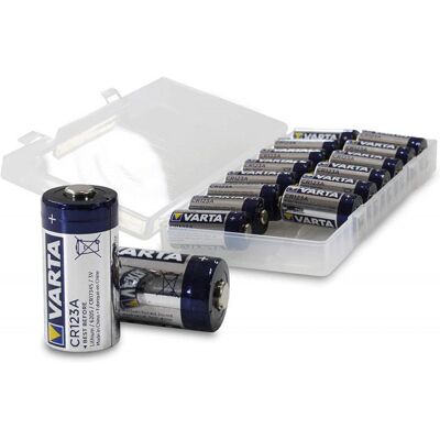 10 piles Varta CR123 Boite de protection - Publicité 10 piles Varta CR123 Boite de protection - Publicité