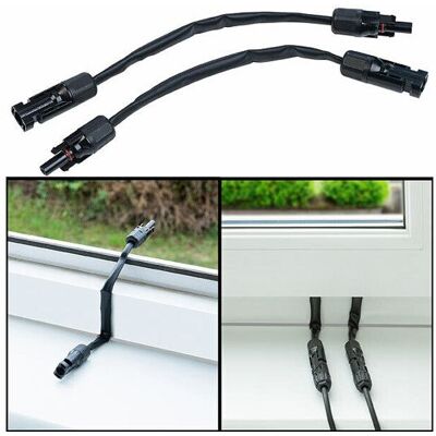 Câbles passe-fenêtres - Revolt - 35 cm - Compatibles MC4 - Étanches IP67 - Cuivre 4 mm² Noir - Publicité Câbles passe-fenêtres - Revolt - 35 cm - Compatibles MC4 - Étanches IP67 - Cuivre 4 mm² Noir - Publicité