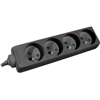 CONECTICPLUS Multiprise électrique 4 prises sans interrupteur 1.50m noire Noir - Publicité CONECTICPLUS Multiprise électrique 4 prises sans interrupteur 1.50m noire Noir - Publicité