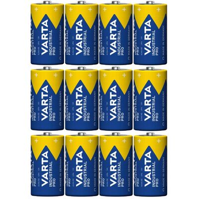 12 piles R-14 LR14 C 15 V alcalines Varta Industrial Pro - Publicité 12 piles R-14 LR14 C 15 V alcalines Varta Industrial Pro - Publicité