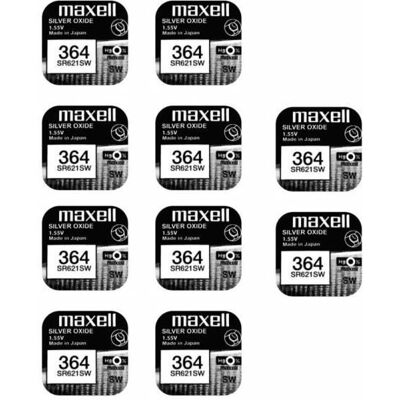 10 pile Maxell 364 SR621SW - - Publicité 10 pile Maxell 364 SR621SW - - Publicité