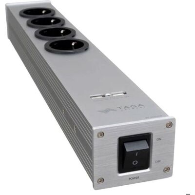 Multiprise HiFi - TAGA HARMONY - PF-400USB - Silver - 2 Ports USB - Filtrage de bruit Gris - Publicité Multiprise HiFi - TAGA HARMONY - PF-400USB - Silver - 2 Ports USB - Filtrage de bruit Gris - Publicité