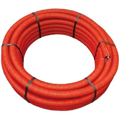 JARDIBRIC Gaine annelée pour électricité - Ø 63 mm - 25 mètres - Rouge - Polyéthylène - Protection robuste - Publicité JARDIBRIC Gaine annelée pour électricité - Ø 63 mm - 25 mètres - Rouge - Polyéthylène - Protection robuste - Publicité