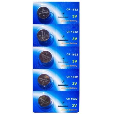 Lot de 5 Piles bouton plates lithium type CR1632 compatibles BR1632/BR 1632/BR-1632/CR1632/CR 1632 3V - Visiodirect - - Publicité Lot de 5 Piles bouton plates lithium type CR1632 compatibles BR1632/BR 1632/BR-1632/CR1632/CR 1632 3V - Visiodirect - - Publicité