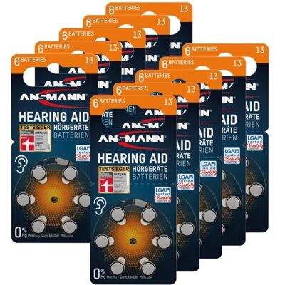 ANSMANN piles auditives taille 13 / PR48 - 60 piles zinc-air pour aides auditives - orange Orange - Publicité ANSMANN piles auditives taille 13 / PR48 - 60 piles zinc-air pour aides auditives - orange Orange - Publicité