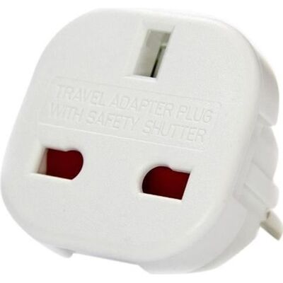 Adaptateur Prise Anglaise UK vers Prise CEE 10A - Blanc - Pour la France - Femelle Blanc - Publicité Adaptateur Prise Anglaise UK vers Prise CEE 10A - Blanc - Pour la France - Femelle Blanc - Publicité