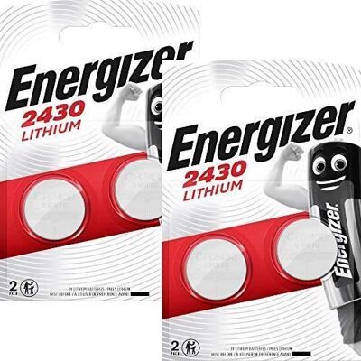Lot de 4 piles bouton Energizer CR2430 - Au lithium - 3 V - Publicité Lot de 4 piles bouton Energizer CR2430 - Au lithium - 3 V - Publicité