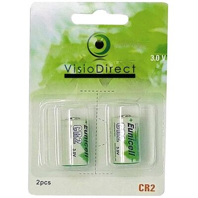 Lot de 2 Piles lithium type CR2 compatibles CR15270 3V 800mAh - Visiodirect - - Publicité Lot de 2 Piles lithium type CR2 compatibles CR15270 3V 800mAh - Visiodirect - - Publicité