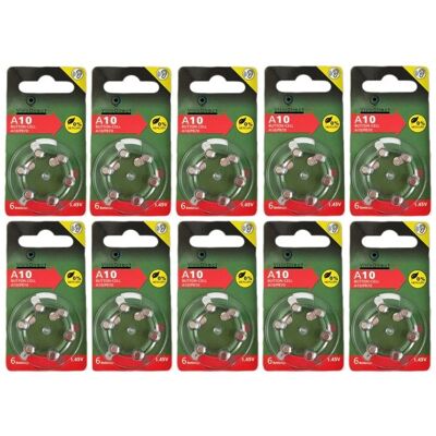 Lot de 60 Piles bouton Zinc Air Type A10/10 145V pour appareils auditifs compatibles PR70 - Visiodirect - - Publicité Lot de 60 Piles bouton Zinc Air Type A10/10 145V pour appareils auditifs compatibles PR70 - Visiodirect - - Publicité