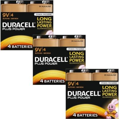 Duracell Plus Power Pack de 12 piles alcalines 9V - Publicité Duracell Plus Power Pack de 12 piles alcalines 9V - Publicité