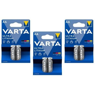Varta Lot de 3 Blisters de 2 piles ULTRA Lithium LR6 Mignon AA - Publicité Varta Lot de 3 Blisters de 2 piles ULTRA Lithium LR6 Mignon AA - Publicité