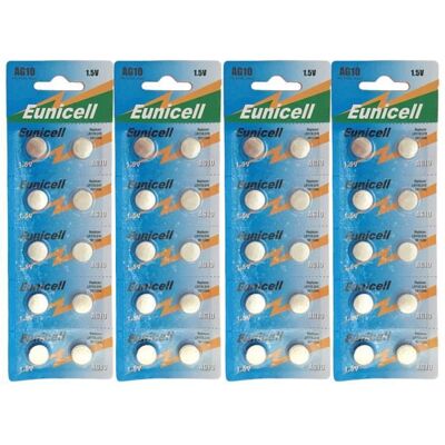 123 Lot de 40 Piles bouton plates type AG10 15V compatibles LR1130 - LR54 - Yuan Yuan - Publicité 123 Lot de 40 Piles bouton plates type AG10 15V compatibles LR1130 - LR54 - Yuan Yuan - Publicité
