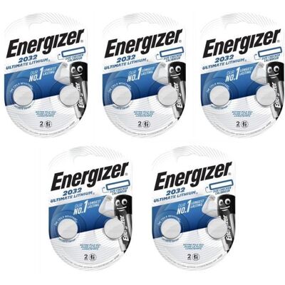 Energizer Lot de 5 Blisters de 2 Piles Boutons Ultimate Lithium CR2032 3V - Publicité Energizer Lot de 5 Blisters de 2 Piles Boutons Ultimate Lithium CR2032 3V - Publicité
