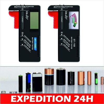 ZISONIX Testeur de piles numérique et analogique OCIODUAL pour piles AA AAA C D 9V 15V (LR03 LR6 LR14 LR20) et piles bouton - Publicité ZISONIX Testeur de piles numérique et analogique OCIODUAL pour piles AA AAA C D 9V 15V (LR03 LR6 LR14 LR20) et piles bouton - Publicité