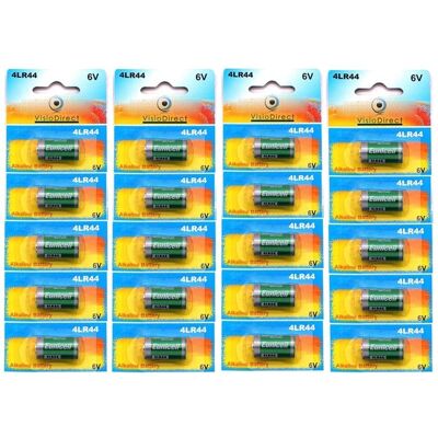 Lot de 20 Piles Alcaline 6V Type 4LR44 compatibles 4AG13 476A 4A76 - Visiodirect - - Publicité Lot de 20 Piles Alcaline 6V Type 4LR44 compatibles 4AG13 476A 4A76 - Visiodirect - - Publicité