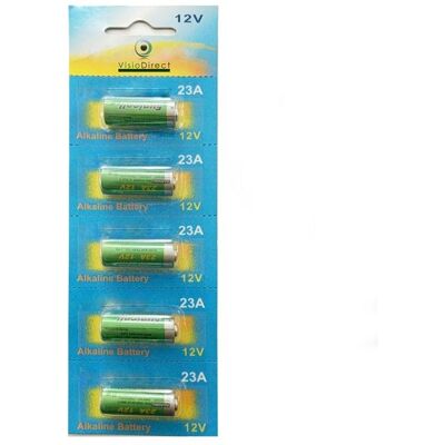 Lot de 5 Piles Alcaline type A23/23A compatibles LRV08/L1028/8LR932/8LR23/VR22/8F10R/EL12 12V - Visiodirect - - Publicité Lot de 5 Piles Alcaline type A23/23A compatibles LRV08/L1028/8LR932/8LR23/VR22/8F10R/EL12 12V - Visiodirect - - Publicité