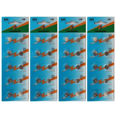 Lot de 40 Piles bouton plates type AG6 compatibles 371A LR920 LR921 TR920 SR69 CX69 GP71 S21 15V - Visiodirect - - Publicité Lot de 40 Piles bouton plates type AG6 compatibles 371A LR920 LR921 TR920 SR69 CX69 GP71 S21 15V - Visiodirect - - Publicité