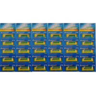 Piles alcalines - EUNICELL - 27A MN27 - Lot de 30 - Non rechargeable - Publicité Piles alcalines - EUNICELL - 27A MN27 - Lot de 30 - Non rechargeable - Publicité