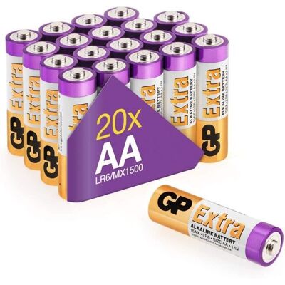 GP - GP Extra AA - 20-pack - AA 1,5V - Piles - Publicité GP - GP Extra AA - 20-pack - AA 1,5V - Piles - Publicité
