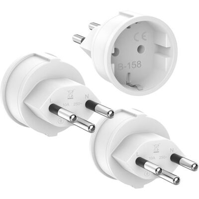 Adaptateur Prise Suisse 3 Pièces Adaptateur de Voyage Suisse Prise Française vers Suisse EU vers J - Socket Adaptateur Type J - Publicité Adaptateur Prise Suisse 3 Pièces Adaptateur de Voyage Suisse Prise Française vers Suisse EU vers J - Socket Adaptateur Type J - Publicité