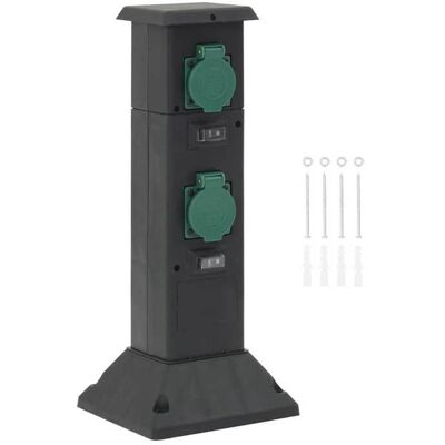 Colonne de prises dextérieur - vidaXL - 4 voies - Noir et vert - 16x16x395 cm - IP44 - 250V~ 16A - 3680 W - Publicité Colonne de prises dextérieur - vidaXL - 4 voies - Noir et vert - 16x16x395 cm - IP44 - 250V~ 16A - 3680 W - Publicité