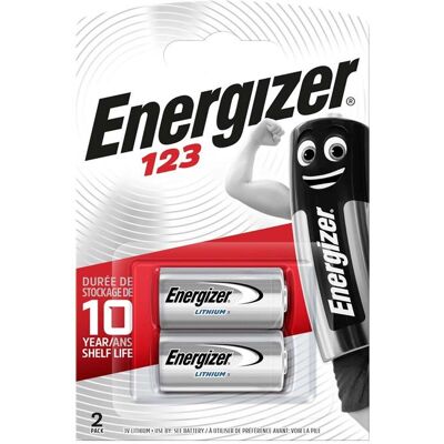 ENERGIZER Batterie au lithium CR123A 3 V 2-Blister - Publicité ENERGIZER Batterie au lithium CR123A 3 V 2-Blister - Publicité