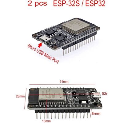 PZCC ESP-32S ESP32 Lot de 2 modules dantenne double mode 24 GHz WiFi + Bluetooth double mode avec ultra faible puissance module de c - Publicité PZCC ESP-32S ESP32 Lot de 2 modules dantenne double mode 24 GHz WiFi + Bluetooth double mode avec ultra faible puissance module de c - Publicité