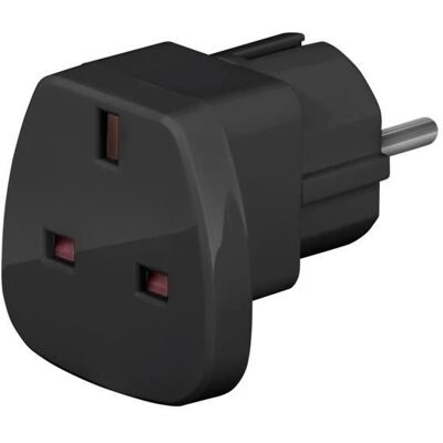 Adaptateur pour prise dalimentation - goobay - CEE 7/7 (M) pour BS 1363 (F) - Noir - 250 V - 13 A Noir - Publicité Adaptateur pour prise dalimentation - goobay - CEE 7/7 (M) pour BS 1363 (F) - Noir - 250 V - 13 A Noir - Publicité