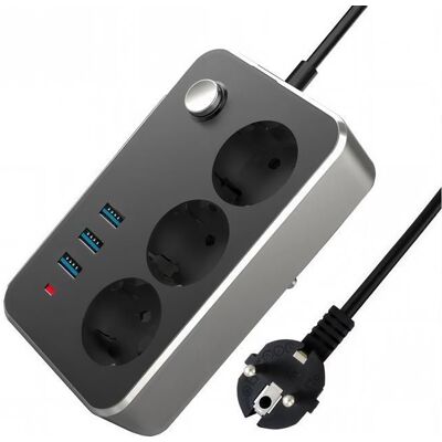 ADTOBAST Multiprise Parasurtenseur USB Multiprise 3 prises outlet + 3 ports USB cordon 1.5 mètres bloc multiprise multiprise - Publicité ADTOBAST Multiprise Parasurtenseur USB Multiprise 3 prises outlet + 3 ports USB cordon 1.5 mètres bloc multiprise multiprise - Publicité