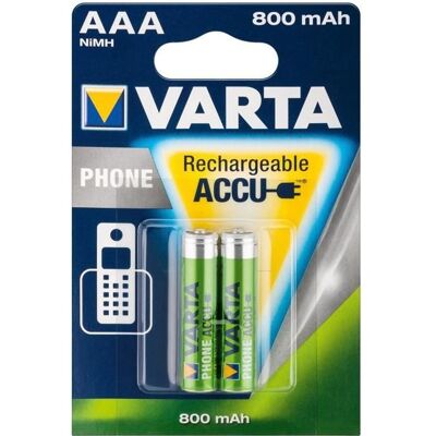 2 PILES RECHARGEABLES AAA (Micro)-HR03 (58398) - 800 mAh VARTA Idéal pour votre téléphone - Publicité 2 PILES RECHARGEABLES AAA (Micro)-HR03 (58398) - 800 mAh VARTA Idéal pour votre téléphone - Publicité