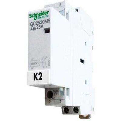 Contacteur Bipolaire modulaire 230V/50Hz - GC25 - GC2520M5 - Schneider - Schneider Electric Blanc - Publicité Contacteur Bipolaire modulaire 230V/50Hz - GC25 - GC2520M5 - Schneider - Schneider Electric Blanc - Publicité