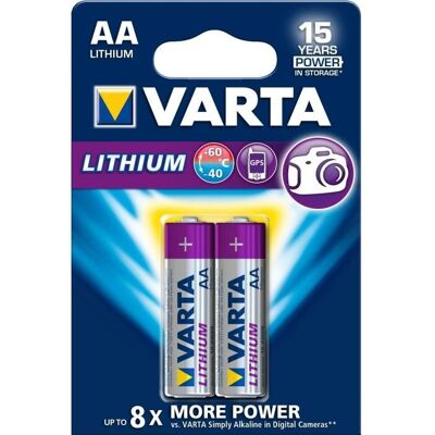 Varta 2 PILES LITHIUM FR6 - AA (Mignon) (6106) idéal pour téléphone et appareil photo - Publicité Varta 2 PILES LITHIUM FR6 - AA (Mignon) (6106) idéal pour téléphone et appareil photo - Publicité