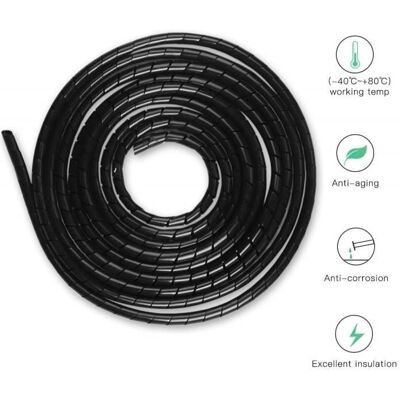 AGPTEK - Spirale universelle - 4/6 mm - 10 m - Gaine de câble - Publicité AGPTEK - Spirale universelle - 4/6 mm - 10 m - Gaine de câble - Publicité