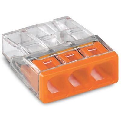 Borne WAGO 2273 - 3 x 0 5 à 2 5mm² Transp. / Orange - WAGO - 2273-203 Orange - Publicité Borne WAGO 2273 - 3 x 0 5 à 2 5mm² Transp. / Orange - WAGO - 2273-203 Orange - Publicité