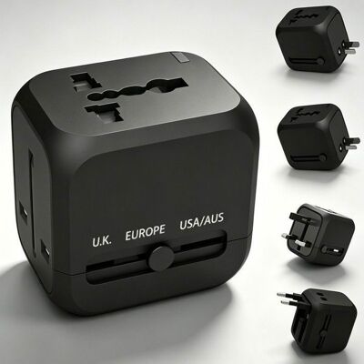 Generic Adaptateur Prise Universelle avec 2 Ports USB A 1 Ports USB A et 1 Prise Secteur Universelle Adaptateur Universel pour EU US UK AU Noir - Publicité Generic Adaptateur Prise Universelle avec 2 Ports USB A 1 Ports USB A et 1 Prise Secteur Universelle Adaptateur Universel pour EU US UK AU Noir - Publicité