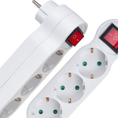 Lot de 2 blocks multiprise Maclean Energy MCE216 3 prises avec interrupteur 16A avec protection enfant blanc version Blanc - Publicité Lot de 2 blocks multiprise Maclean Energy MCE216 3 prises avec interrupteur 16A avec protection enfant blanc version Blanc - Publicité