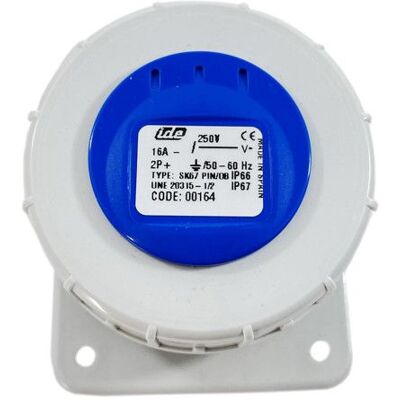 Prise Française étanche Ip67 Raccordement à Vis - 2p+t 16a 220v -ide Blanc - Publicité Prise Française étanche Ip67 Raccordement à Vis - 2p+t 16a 220v -ide Blanc - Publicité