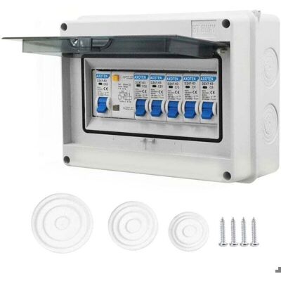 Tableau électrique étanche - DEMA - 4 voies - Indice IP65 - Disjoncteurs 63A - Interrupteur dair - Plastique ignifuge - Publicité Tableau électrique étanche - DEMA - 4 voies - Indice IP65 - Disjoncteurs 63A - Interrupteur dair - Plastique ignifuge - Publicité