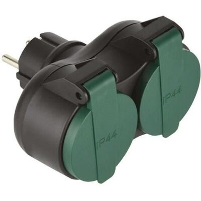ELECTRALINE Adaptateur Extérieur 2 Prises Schuko - Adaptateur extérieur - Publicité ELECTRALINE Adaptateur Extérieur 2 Prises Schuko - Adaptateur extérieur - Publicité