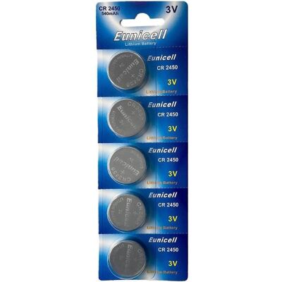 5 x CR2450 3V 540mAh (1 Blisr´ter 5 Piles) Bouton Lithium 1770 - Publicité 5 x CR2450 3V 540mAh (1 Blisr´ter 5 Piles) Bouton Lithium 1770 - Publicité