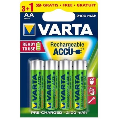 Piles AA NiMH Varta 2100mAh - Rechargeables, Prêtes à l’Emploi - Publicité Piles AA NiMH Varta 2100mAh - Rechargeables, Prêtes à l’Emploi - Publicité