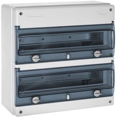 Coffret étanche IP65 36 modules 2 rangées - Solera Blanc - Publicité Coffret étanche IP65 36 modules 2 rangées - Solera Blanc - Publicité