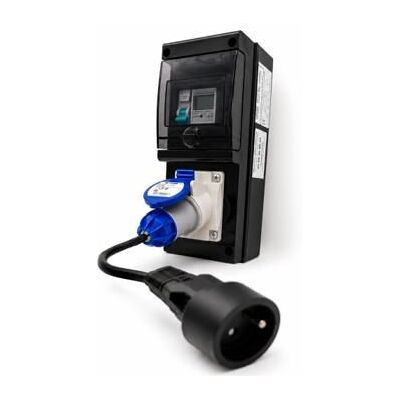 CARRÉ ROUGE Borne De Recharge Avec Prise Europe 16a Complète Avec Protections Et Compteur + Cordon Adaptateur - Publicité CARRÉ ROUGE Borne De Recharge Avec Prise Europe 16a Complète Avec Protections Et Compteur + Cordon Adaptateur - Publicité