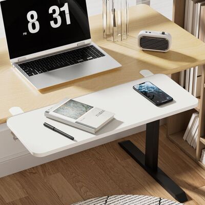 CURFAIR Plateau de Clavier Blanc - Support Réglable sans Perçage avec Pince C Pliable à 90° Blanc - Publicité CURFAIR Plateau de Clavier Blanc - Support Réglable sans Perçage avec Pince C Pliable à 90° Blanc - Publicité