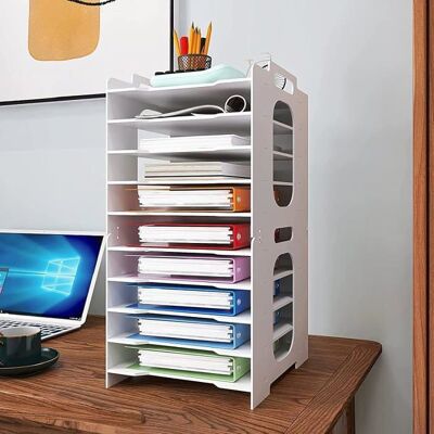 KJEHOME 10 Niveaux Organiseur de Bureau Banette Trieur Bac à Courrier Module de Rangement Organisateur de Papier Bureau 10 Niveaux PANIER - Publicité KJEHOME 10 Niveaux Organiseur de Bureau Banette Trieur Bac à Courrier Module de Rangement Organisateur de Papier Bureau 10 Niveaux PANIER - Publicité