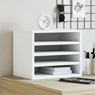 VIDAXL Organisateur de bureau en bois dingénierie blanc 36 x 26 x 29 5 cm Blanc - Publicité VIDAXL Organisateur de bureau en bois dingénierie blanc 36 x 26 x 29 5 cm Blanc - Publicité